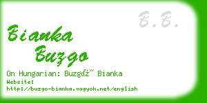 bianka buzgo business card